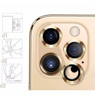 Logis Apple İphone 12 Renkli Kamera Lens Koruma Camı 2li (Gold)