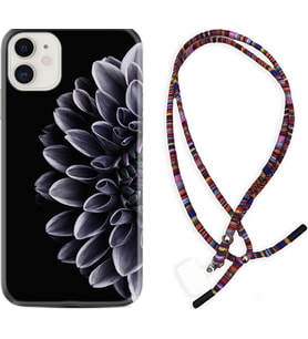 Apple iPhone 11 12 13 Mini Kılıf Boyun Asklı Rasta Silikon Çiçekler 1639