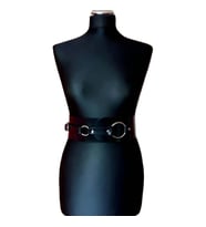 Elbise Üzerine Şık Deri Korse Harness (Siyah)