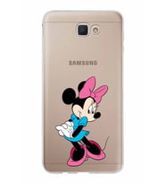 Samsung Galaxy J7 Prime Kapak Minnie Mouse Tasarımlı Şeffaf Silikon Kılıf