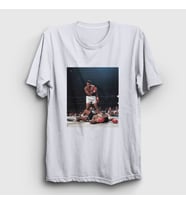 Presmono Unisex Beyaz Knockout Muhammed Ali T-Shirt 230460tt