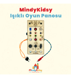 Çocuklar İçin Eğitici Ahşap Montessori Işıklı Civatalı Vidalı Oyun Panosu - Zeka Geliştirici Oyuncak