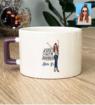 Kişiye Özel Karikatürlü Cute But Aquarius Kova Burcu Lüks Fincan Doğum Günü Hediyesi