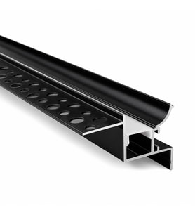 DL2733 Trimless LED Profil Sıva Altı Duvar Yıkama 1 Metre 27x33 mm Siyah Kasa Alüminyum Gömme Lineer LED Kanal Opal Difüzörlü
