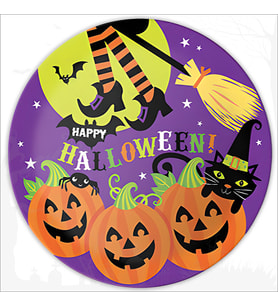 Happy Halloween Karton Tabak, 22cm x 8 Adet