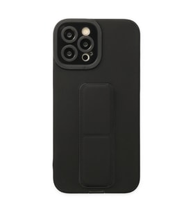 iPhone 12 Pro Max Kılıf Mega Standlı Silikon - Siyah