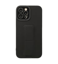iPhone 12 Pro Max Kılıf Mega Standlı Silikon - Siyah