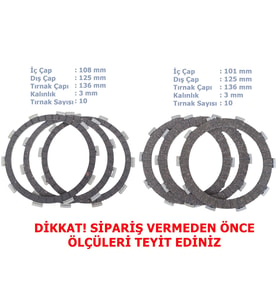 Cf Moto Nk250 Sr250 Sr450 Debriyaj Balatası 3+3 E5 (2022-....) A Kalite 101/108-125-136 Mm