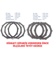 Cf Moto Nk250 Sr250 Sr450 Debriyaj Balatası 3+3 E5 (2022-....) A Kalite 101/108-125-136 Mm