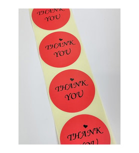 Thank You Yazılı Yuvarlak 50 Mm Yapışkanlı Sticker 100 Adet