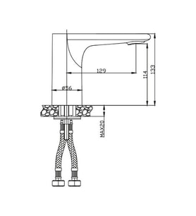 NSK HYBRID FOTOSELLİ LAVABO BATARYASI ÇİFT SU GİR.ELEK.+PİLLİ 21008.02