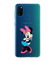 Samsung Galaxy M30s Kapak Minnie Mouse Tasarımlı Şeffaf Silikon Kılıf