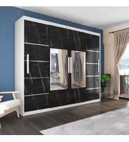 Sürgülü Gardırop Dört Kapaklı Aynalı 320/230 cm (Parlak Beyaz Sonata) Rengi