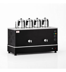 Anka Pro Kompakt Full Otomatik Çay Makinası 4 Demlikli 40 Litre Siyah Elektrikli Doğalgazlı