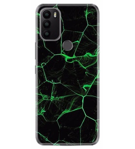 General Mobile GM 21 Plus Kılıf Desenli Silikon Yeşil Şerit Mermer 1320