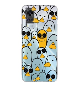 Vivo Y51 Uyumlu Kamera Korumalı Kapak Duck Tasarımlı Şeffaf Silikon Kılıf