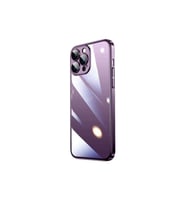 Apple iPhone 14 Pro Max Uyumlu Kılıf Sert PC Renkli Çerçeveli Zore Riksos Kapak (Koyu Mor)