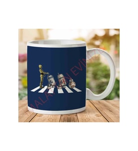 Star Wars Beatles Abbey Road Droids Mark II İki Tarafı Baskılı Kupa Bardak
