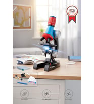 Mikroskop Led Işıklı 6-12 Yaş Çocuklar İçin Eğitici Bilim Mikroskobu Seti TSM01 Siyah
