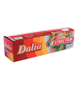 Dalia Şeffaf Mutfak Rulo Streç Film Folyo - 30 Cm. x 100 Metre - Gıdaya Uygun - 1 Paket