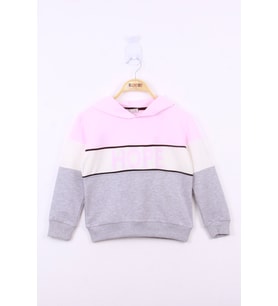 Toontoy Kız Çocuk Hope Baskılı Garnili Sweatshirt  (Pembe)