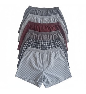 Erkek 6'lı Paket Karışık Renk Dokuma Kumaş Boxer BB2684