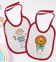 BK Kids Kişiye Özel İsimli 2’li Kırmızı Mama Önlüğü-9
