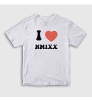 Presmono Unisex Çocuk Beyaz I Love Nmixx K Pop T-Shirt 435511tt (Beyaz)