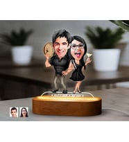 BK Gift Kişiye Özel Sevgili Karikatürlü Dekoratif 3D Biblo LED Işıklı Gece Lambası-16, Sevgiliye Hediye, Yıl Dönümü Hediyesi