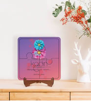 BK Gift Kişiye Özel İsimli Kadınlar Günü Tasarımlı Ahşap Standlı Puzzle Çerçeve-9