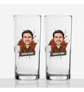 Erkeklere Özel Karikatürlü Tasarım Rakı Bardağı