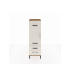 Kronos Dolap Tek Raflı 4 Çekmeceli Tek Kapaklı 44x59x134 Çam-Aytaşı