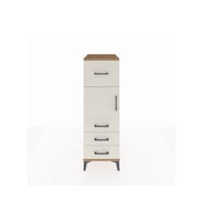 Kronos Dolap Tek Raflı 4 Çekmeceli Tek Kapaklı 44x59x134 Çam-Aytaşı