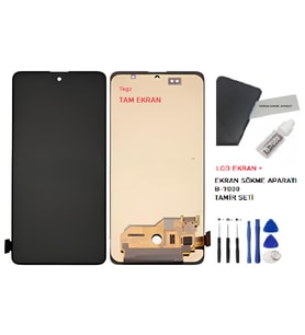 Tkgz Samsung Galaxy A51 - SM-A515 Uyumlu Lcd Ekran Dokunmatik Servis Lcd + B-7000 + TAMİR SETİ
