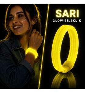 Sarı Kalın Glow Bileklik – Kırılarak Yanan Parti ve Festival Bilekliği
