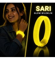 Sarı Kalın Glow Bileklik – Kırılarak Yanan Parti ve Festival Bilekliği