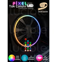 Şerit LED 30 Cm Subwoofer Uyumlu Neon Pixel Led Hoparlör Kapağı – Tekli, Rgb , Sese Duyarlı, Rf Kumandalı 12v