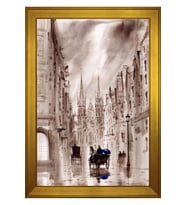 Manzara Temalı Kanvas Tablo 50 x 70 cm Gold Çerçeve