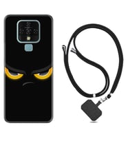 Tecno Camon 16 18P Pova Kılıf Boyun Askılı Silikon Black Eyes 1644