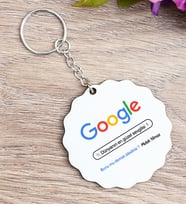 Kişiye Özel Google Tasarım Esprili Çiçek Anahtarlık