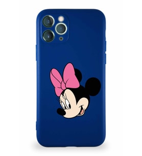 Apple iPhone 11 Pro Soft Premier Kapak Minnie Mouse-B Tasarımlı Silikon Kılıf - Lacivert (Şeffaf)