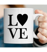 Love Tasarımlı Beyaz Kupa