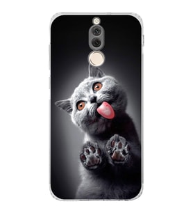 PrintiFy Huawei Mate 10 Lite ile Uyumlu Kedi 2 Kamera Korumalı Şeffaf Uyumlu