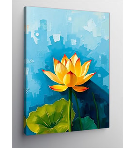 Kanvas Tablo Sarı Lotus Çiçeği