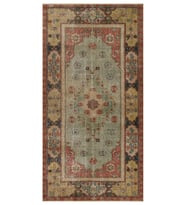 Benzersiz El Yapımı Eskitme Halı 110x216 cm 9925