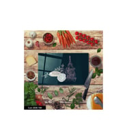 Cam Kesme  ve Sunum Tahtası  Baskılı Kesim Tablası  Temperli 20 cm x 30 cm