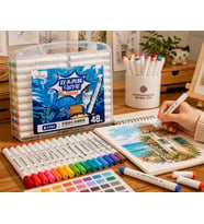 GraphMaster Sta-Art Çift Uçlu Akrilik Marker 48'li Set Yuvarlak Uç Boya Kalemi