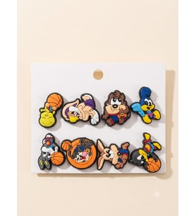 Looney Tunes Space Jam Temalı PVC Terlik Süsü Seti 8 Adet – Çizgi Film Karakter Terlik Aksesuarı