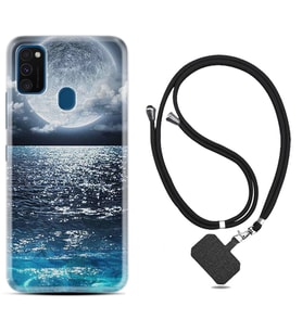 Samsung M21 M22 M23 M30 M31S M32 Kılıf Boyun Askılı Silikon Great Moon 1301