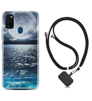 Samsung M21 M22 M23 M30 M31S M32 Kılıf Boyun Askılı Silikon Great Moon 1301